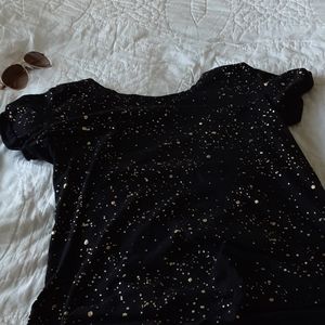 Women's gold splatter tshirt